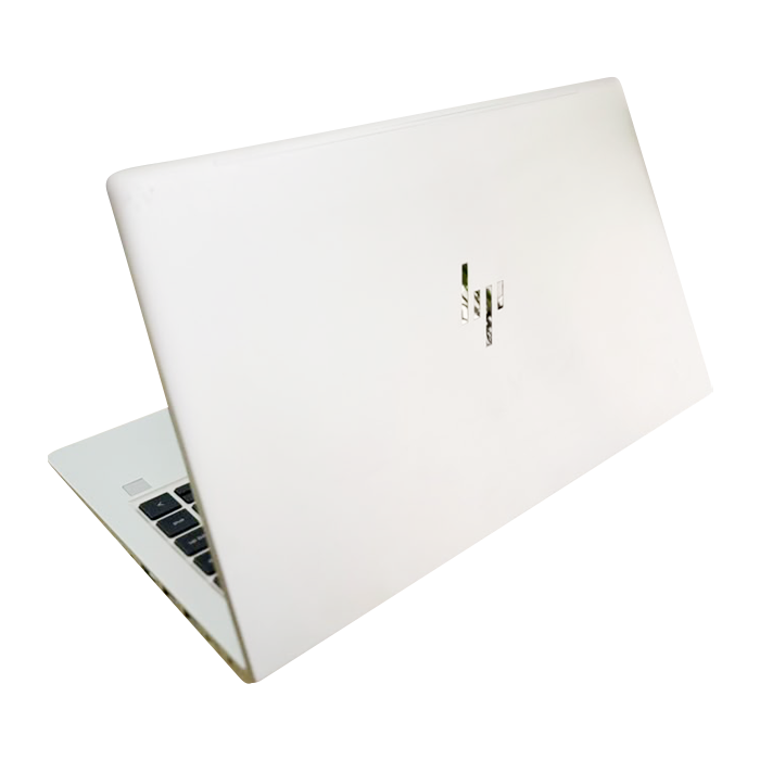 HP EliteBook 645 G10 laptop with a silver metal lid, slim profile and centered HP logo.